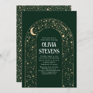 Invitación Luna celeste y estrellas ducha de novia