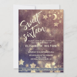 Invitación Luna celestial moderna y fresca y estrellas dulces