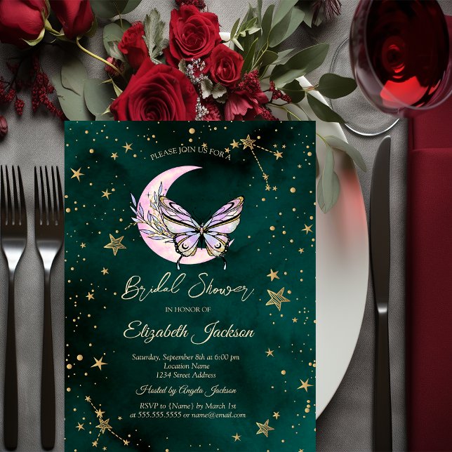 Invitación Luna Celestial Rosa, Ducha Bridal Estrellas Maripo (Subido por el creador)