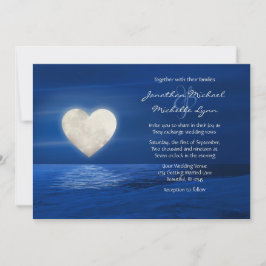 Invitación Luna de Corazón con Boda de Invierno Cubierta de N