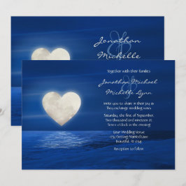 Invitación Luna de Corazón con Boda de Invierno Cubierta de N