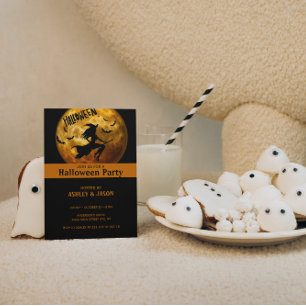 Invitación Luna de Halloween para Adultos