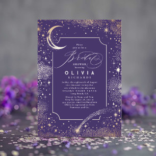 Invitación Luna de Noche Starry Ducha nupcial Mística Celesti