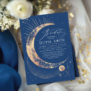 Invitación Luna de Noche Starry Ducha nupcial Mística Celesti