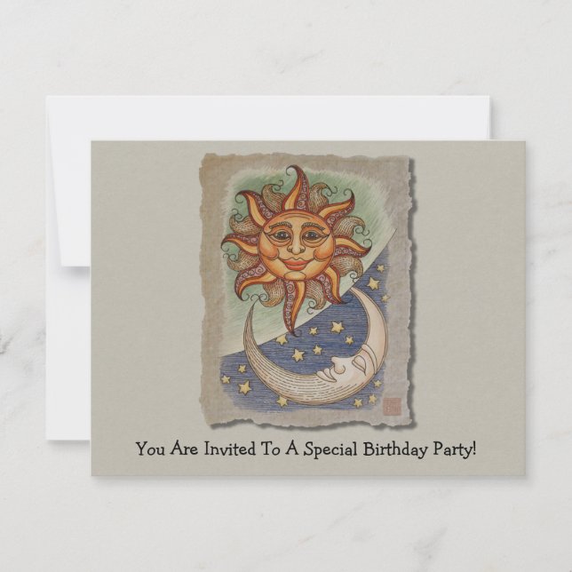 Invitación Luna de sol y estrellas (Anverso)