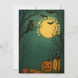 Invitación Luna espeluznante de Halloween