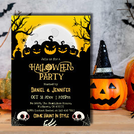 Invitación Luna espeluznante Jack-O-Lantern Halloween