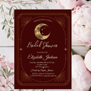 Invitación Luna Estelar Estrellas Oscuro Bridal Shower