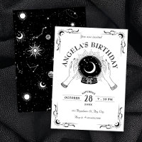 Luna mágica en blanco y negro bola de cristal cump