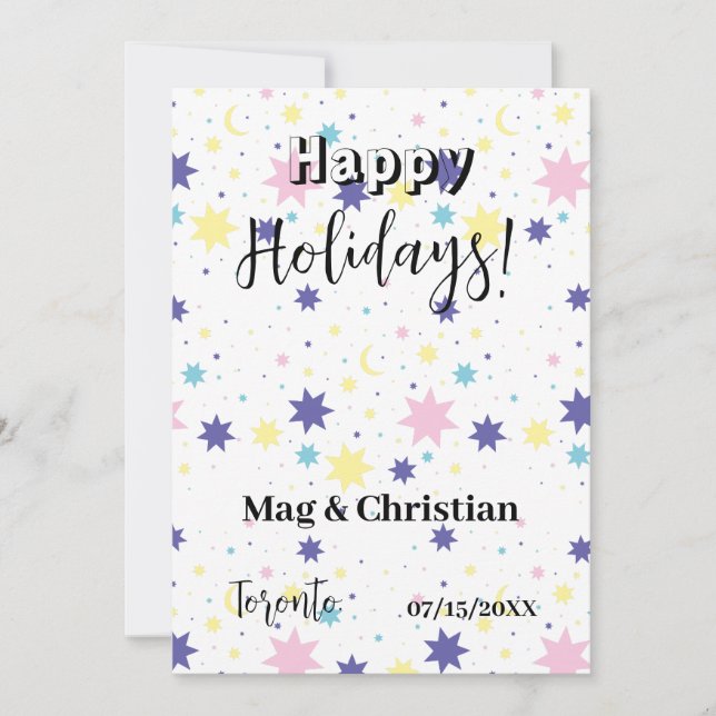 Invitación Luna y estrellas. (Anverso)