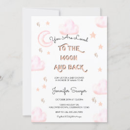 Invitación Luna y estrellas | Baby Shower acuarela moderna