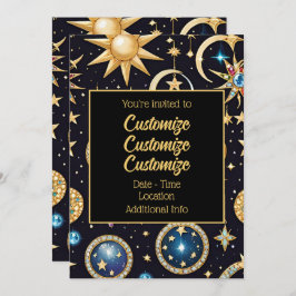 Invitación Luna Y Estrellas Celestiales 2