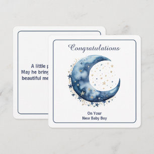 Invitación Luna y estrellas de acuarela celestial