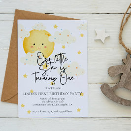 Invitación Luna y Estrellas Primer cumpleaños