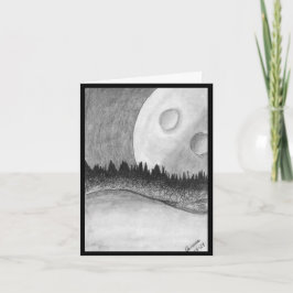 Invitación Luna y planeta - Negro