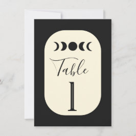 Invitación Lunar Luxe Negro y Crema Bodas de Fase Lunar