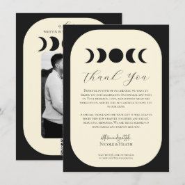 Invitación Lunar Luxe Negro y Crema Bodas de Fase Lunar
