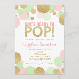 Invitación Lunares de la menta del oro del rosa de la