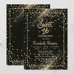 Invitación Lunares Elegantes, Fiesta de Dulces 16