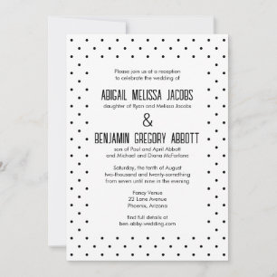 Invitación Lunares Negros con 2 Sets de Padres del Novio