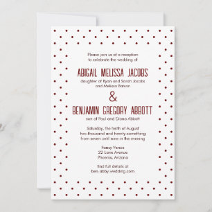Invitación Lunares Rojos con 2 Sets Padres de la Novia