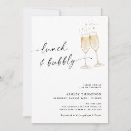 Invitación Lunch & Bubbly Bridal Shower, Champagne Bridal