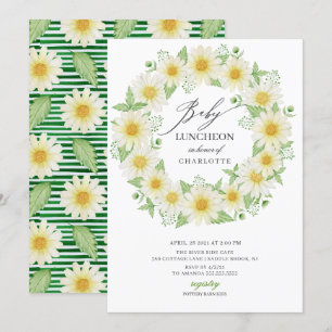 Invitación Luncheon de bebé floral de Daisy fresco