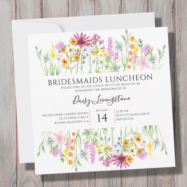 Invitación Luncheon de Bridesmaids de Wildflower Meadow (Subido por el creador)