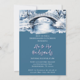Invitación Luncheon de Bridesmaids del puente de puente sobre