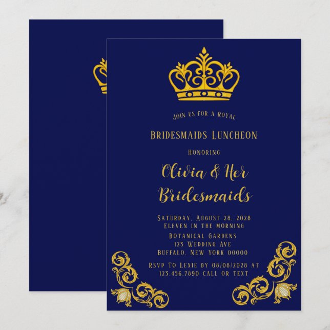 Invitación Luncheon de las Brigadas Reales Azul y Oro (Anverso / Reverso)