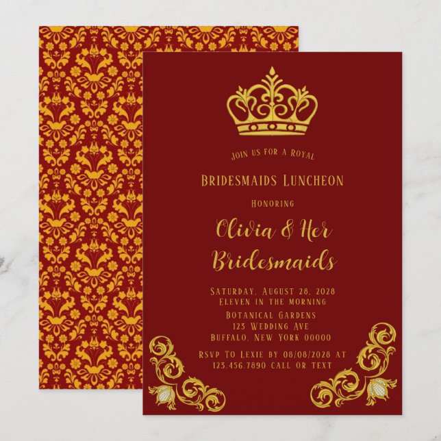 Invitación Luncheon de las Brigadas Reales Rojas y Oro (Anverso / Reverso)