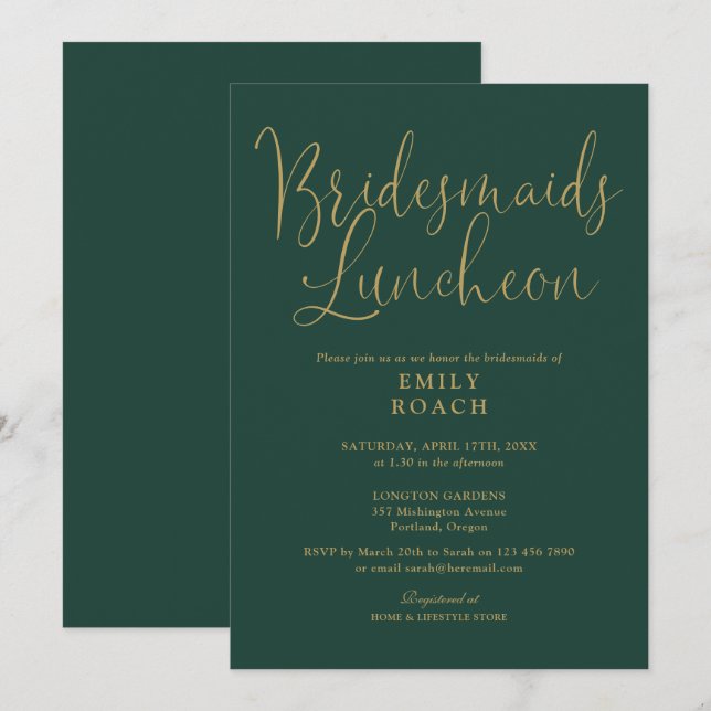 Invitación Luncheon de las damas de honor de la escritura de  (Anverso / Reverso)