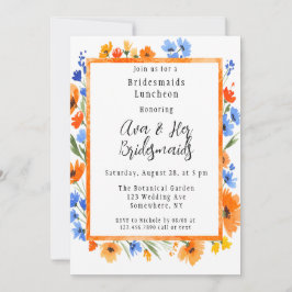 Invitación Luncheon de las novias con flores silvestres en el