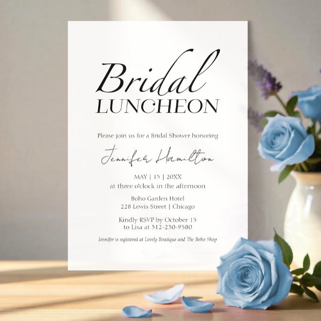 Invitación Luncheon de novia | Ducha de novia negra y blanca (Subido por el creador)