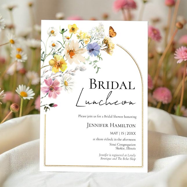 Invitación Luncheon de novia | Ducha nupcial del Boho Wildflo (Subido por el creador)