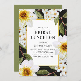 Invitación Luncheon de Novias Botánicas de Dahlia y Spirea Bl