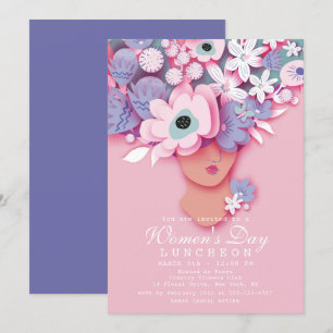 Invitación Luncheon Modern Girly Floral Día de la Mujer