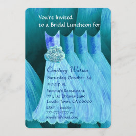 Invitación Luncheon o Brunch Turquoise Blue V02A