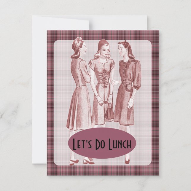 Invitación Luncheon V2 retro de los años 40 (Anverso)
