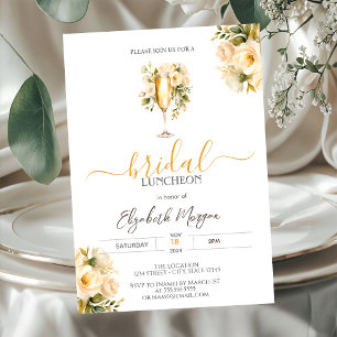 Invitación Lunes de Noche de Rosas Blancas de Vidrio de Champ