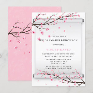 Invitación Lunes de Novias de Flor de Cerezo Japonés
