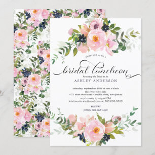 Invitación Lunes de Novias de Rosas y Peonies de Rubor