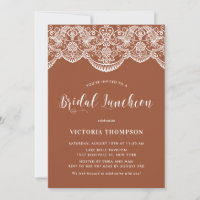 Lunes de Novias de White Brocade Lace Terracotta
