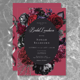 Invitación Lunes de Novias Rojas de Glam Floral de Halloween 