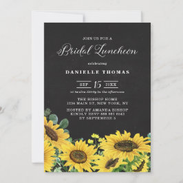 Invitación Lunes de Novias Rústicas de Chalkboard Sunflowers