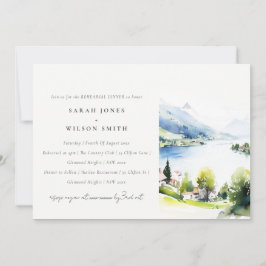 Invitación Lungern Switzerland Landscape Rehearsal Dinner