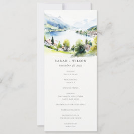 Invitación Lungern Switzerland Landscape Wedding Program
