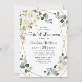 Invitación Lunqueta de Novias de Eucalipto de Rosa Blanca