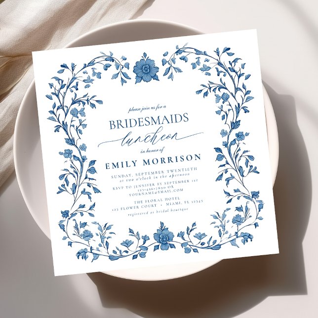 Invitación Lunquete de novia azul y blanco en Francia (Subido por el creador)