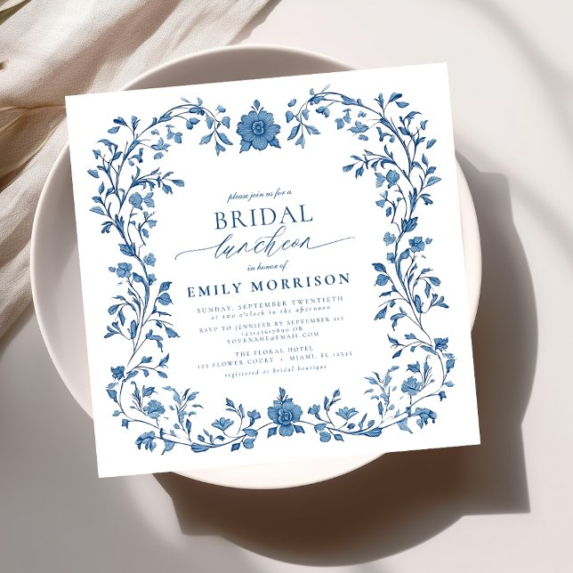 Invitación Lunquete de novia azul y blanco en Francia (Subido por el creador)